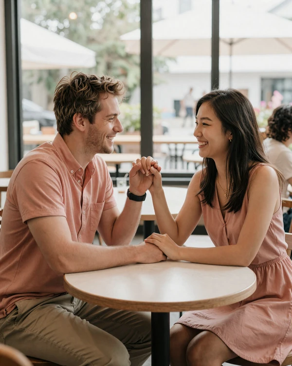 Happy interracial couple connected through WCAC Dating platform